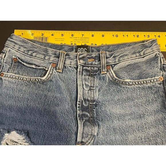 BDG jeans womens 27 x 29 relaxed straight button fly distressed high rise blue - Picture 7 of 12